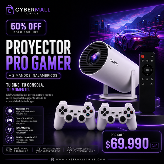 Pack ProGamer 3 en 1  Proyector+Juego+Android TV/Netflix/YouTube/WIFI