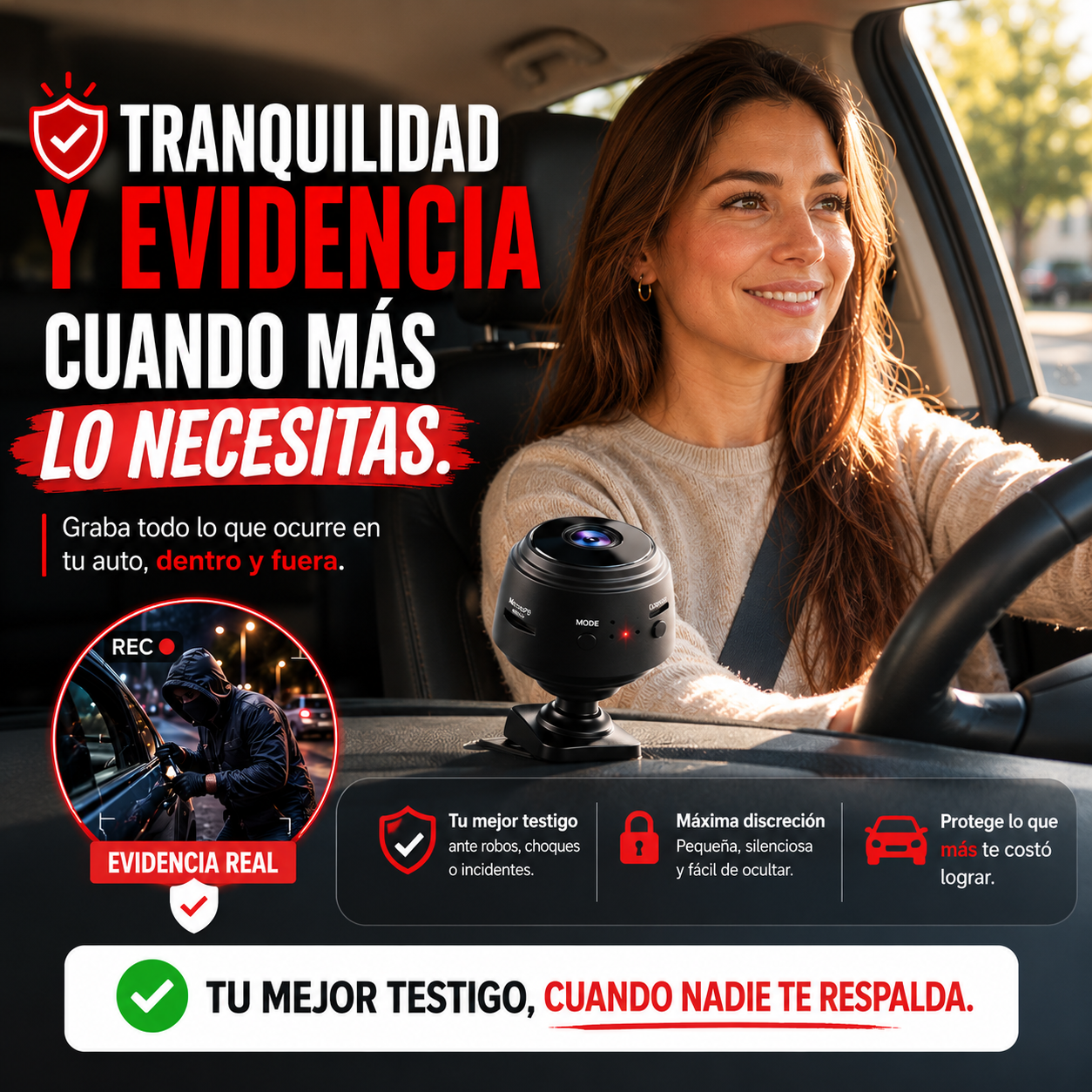 EvidenCar™ 🎦 Tu evidencia cuando más la necesitas - Camara Wifi