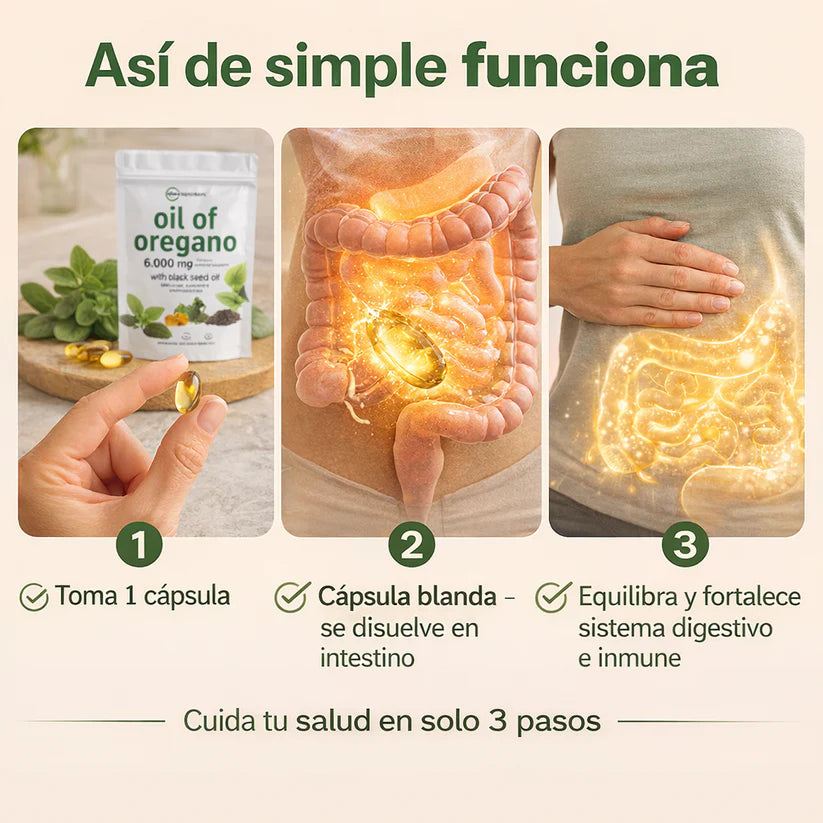 Aceite De Orégano 60 capsulas - Tu sistema inmune está más débil de lo que crees… esto lo cambia