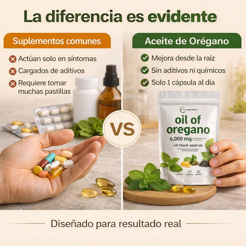 Aceite De Orégano 60 capsulas - Tu sistema inmune está más débil de lo que crees… esto lo cambia